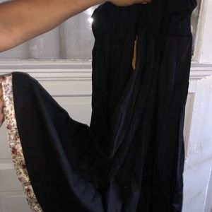 Long black womens skirt